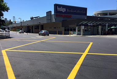 line painting for the indigo parking lot