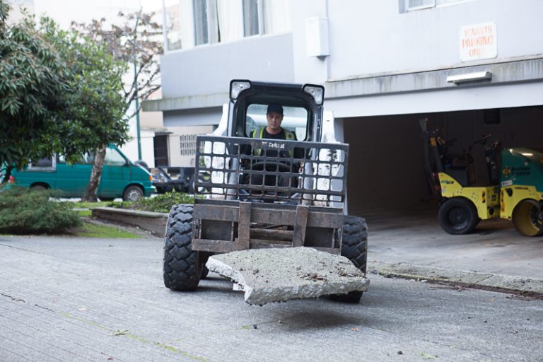 forklift for concrete excavation and site preparation