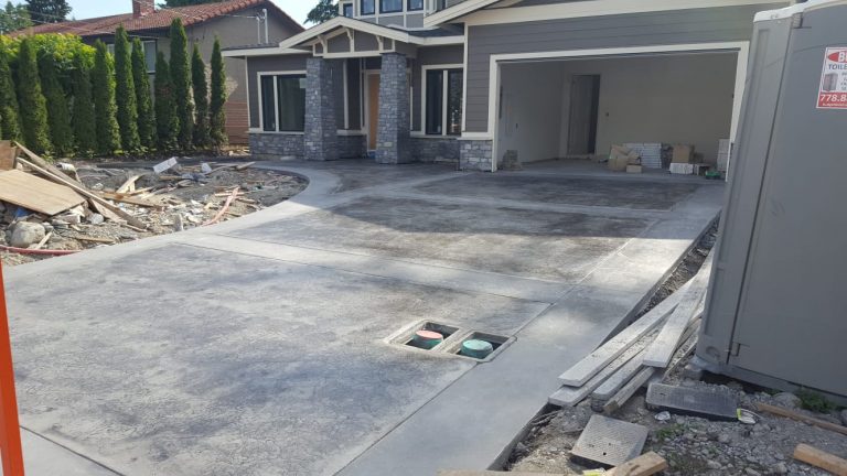concrete driveway in the process by burnaby blacktop