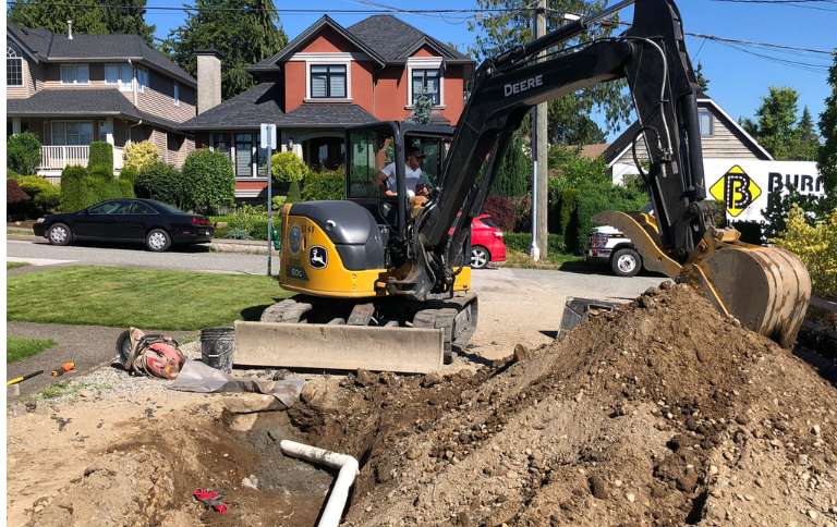 excavation of a driveway by Burnaby Blacktop