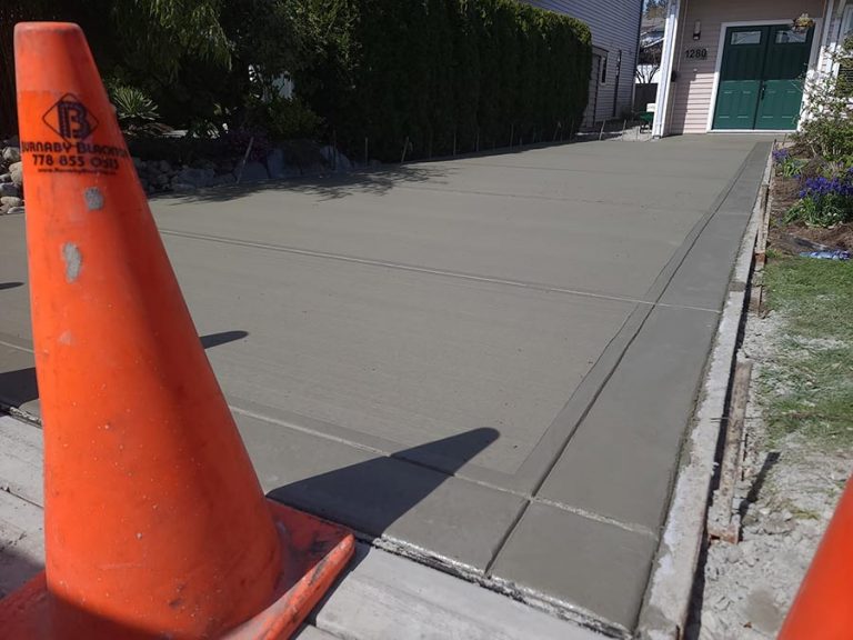 concrete walkway recently paved