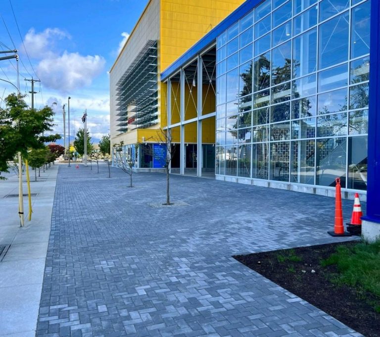 sidewalk of Ikea in Richmond done by Burnaby Blacktop