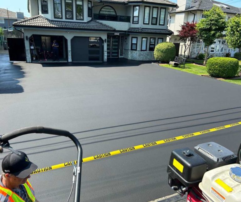seal coated driveway by burnaby blacktop