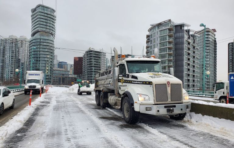 snow hauling in the cities of metro vancouver